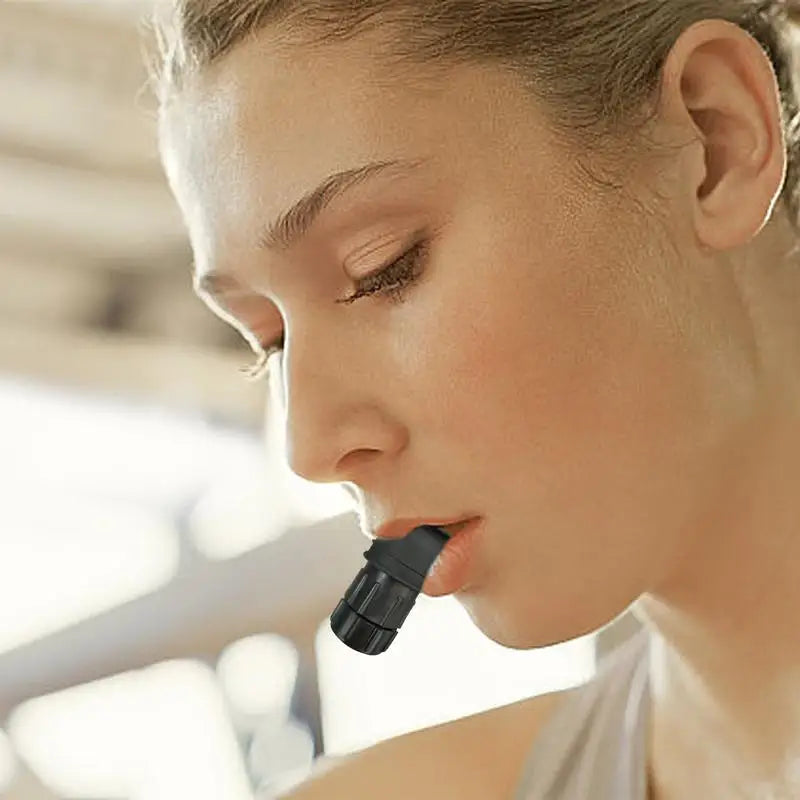 Portable Lung Training Device With Adjustable Intensity Knob